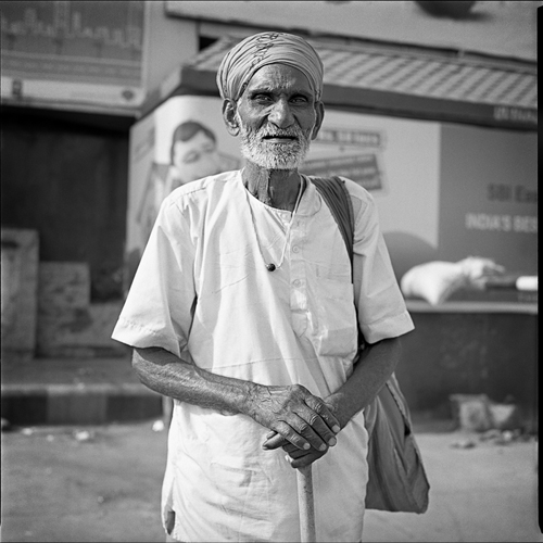 czarno - białe,Delhi,galeria,Indie,na błonce,portret uliczny,wyprawa