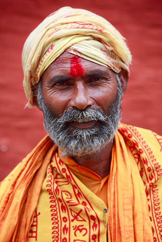 cyfrowo,galeria,Indie,Nepal,Pokhara,portret,Sadhu,trochę koloru,wyprawa