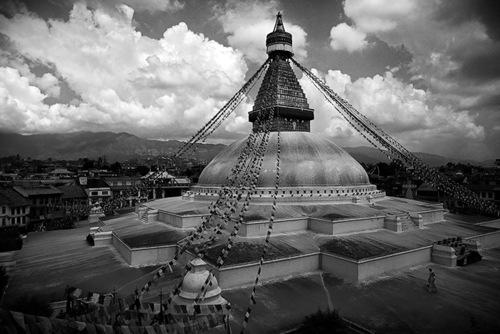 cyfrowo,czarno - białe,galeria,Katmandu,krajobraz,Nepal,szuflada